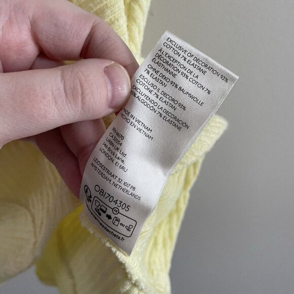 We The Free Sz XL Yellow Ribbed Knit Sweetheart Neck Corset Style Boss Babe Tank - Picture 8 of 9